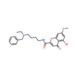 CCN(CCCCNC(=O)c1cc(=O)c2c(O)cc(OC)cc2o1)Cc1ccccc1 ZINC000299857671