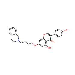 CCN(CCCCOc1cc(O)c2c(=O)c(-c3ccc(O)cc3)coc2c1)Cc1ccccc1 ZINC000103251972