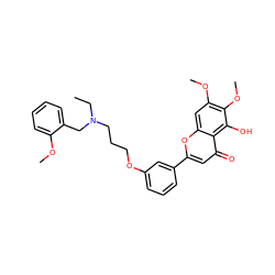 CCN(CCCOc1cccc(-c2cc(=O)c3c(O)c(OC)c(OC)cc3o2)c1)Cc1ccccc1OC ZINC000473117621