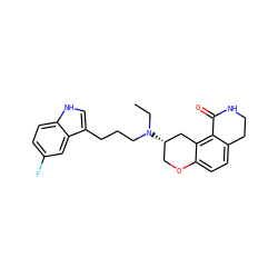 CCN(CCCc1c[nH]c2ccc(F)cc12)[C@H]1COc2ccc3c(c2C1)C(=O)NCC3 ZINC000045348482