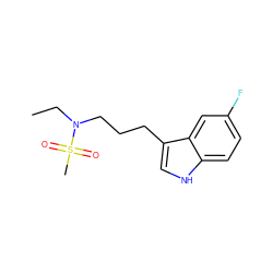 CCN(CCCc1c[nH]c2ccc(F)cc12)S(C)(=O)=O ZINC000095605535