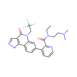 CCN(CCN(C)C)C(=O)c1ncccc1-c1ccc2c3[nH]ncc3c(=O)n(CC(F)(F)F)c2c1 ZINC000205525223