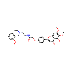 CCN(CCNC(=O)COc1ccc(-c2cc(=O)c3c(O)c(OC)c(OC)cc3o2)cc1)Cc1ccccc1OC ZINC001772620394