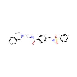 CCN(CCNC(=O)c1ccc(CNS(=O)(=O)c2ccccc2)cc1)Cc1ccccc1 ZINC000066123073