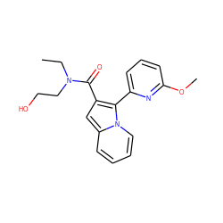 CCN(CCO)C(=O)c1cc2ccccn2c1-c1cccc(OC)n1 ZINC000095553288