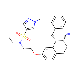 CCN(CCOc1ccc2c(c1)[C@H](Cc1ccccc1)[C@H](N)CC2)S(=O)(=O)c1cnn(C)c1 ZINC000088260714