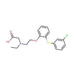 CCN(CCOc1ccccc1Sc1cccc(Cl)c1)CC(=O)O ZINC000036143396