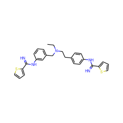 CCN(CCc1ccc(NC(=N)c2cccs2)cc1)Cc1cccc(NC(=N)c2cccs2)c1 ZINC000098208010