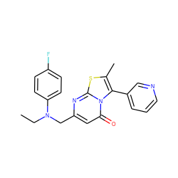 CCN(Cc1cc(=O)n2c(-c3cccnc3)c(C)sc2n1)c1ccc(F)cc1 ZINC000653850785