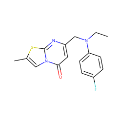 CCN(Cc1cc(=O)n2cc(C)sc2n1)c1ccc(F)cc1 ZINC000653845385