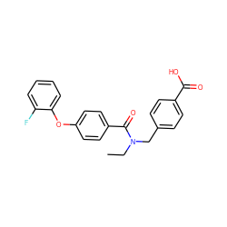 CCN(Cc1ccc(C(=O)O)cc1)C(=O)c1ccc(Oc2ccccc2F)cc1 ZINC000584598520