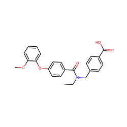 CCN(Cc1ccc(C(=O)O)cc1)C(=O)c1ccc(Oc2ccccc2OC)cc1 ZINC000584598264