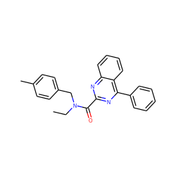 CCN(Cc1ccc(C)cc1)C(=O)c1nc(-c2ccccc2)c2ccccc2n1 ZINC000169347401