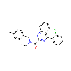 CCN(Cc1ccc(C)cc1)C(=O)c1nc(-c2ccccc2Cl)c2ccccc2n1 ZINC000169347408