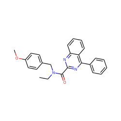 CCN(Cc1ccc(OC)cc1)C(=O)c1nc(-c2ccccc2)c2ccccc2n1 ZINC000169347402