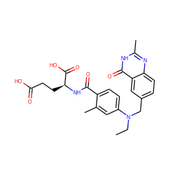 CCN(Cc1ccc2nc(C)[nH]c(=O)c2c1)c1ccc(C(=O)N[C@@H](CCC(=O)O)C(=O)O)c(C)c1 ZINC000026834288