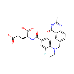 CCN(Cc1ccc2nc(C)[nH]c(=O)c2c1)c1ccc(C(=O)N[C@@H](CCC(=O)O)C(=O)O)cc1F ZINC000026832687