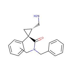 CCN(Cc1ccccc1)C(=O)[C@@]1(c2ccccc2)C[C@@H]1CN ZINC000029128250