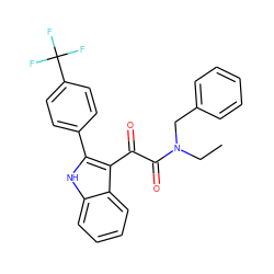 CCN(Cc1ccccc1)C(=O)C(=O)c1c(-c2ccc(C(F)(F)F)cc2)[nH]c2ccccc12 ZINC000040393744