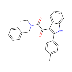 CCN(Cc1ccccc1)C(=O)C(=O)c1c(-c2ccc(C)cc2)[nH]c2ccccc12 ZINC000040866037