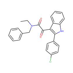 CCN(Cc1ccccc1)C(=O)C(=O)c1c(-c2ccc(Cl)cc2)[nH]c2ccccc12 ZINC000040393247