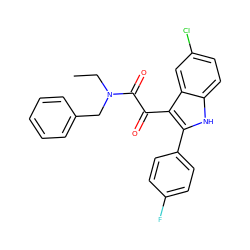 CCN(Cc1ccccc1)C(=O)C(=O)c1c(-c2ccc(F)cc2)[nH]c2ccc(Cl)cc12 ZINC000040392474