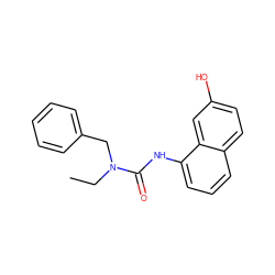 CCN(Cc1ccccc1)C(=O)Nc1cccc2ccc(O)cc12 ZINC000013589056