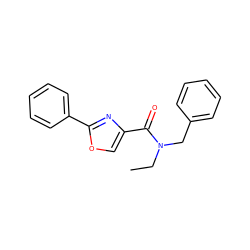 CCN(Cc1ccccc1)C(=O)c1coc(-c2ccccc2)n1 ZINC000072118144