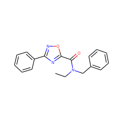 CCN(Cc1ccccc1)C(=O)c1nc(-c2ccccc2)no1 ZINC000072118376