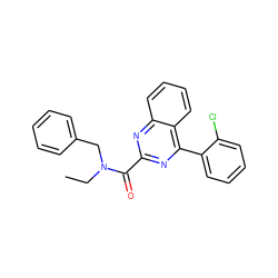 CCN(Cc1ccccc1)C(=O)c1nc(-c2ccccc2Cl)c2ccccc2n1 ZINC000169347397