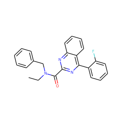 CCN(Cc1ccccc1)C(=O)c1nc(-c2ccccc2F)c2ccccc2n1 ZINC000169347396