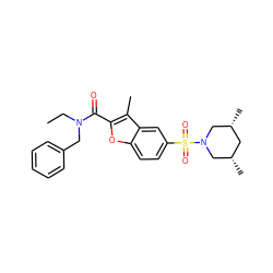 CCN(Cc1ccccc1)C(=O)c1oc2ccc(S(=O)(=O)N3C[C@@H](C)C[C@@H](C)C3)cc2c1C ZINC000003048065