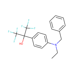 CCN(Cc1ccccc1)c1ccc(C(O)(C(F)(F)F)C(F)(F)F)cc1 ZINC000035847006