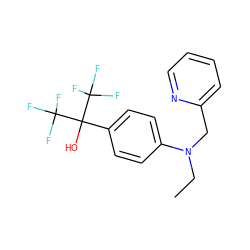 CCN(Cc1ccccn1)c1ccc(C(O)(C(F)(F)F)C(F)(F)F)cc1 ZINC000035967335