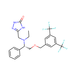 CCN(Cc1n[nH]c(=O)[nH]1)[C@H](COCc1cc(C(F)(F)F)cc(C(F)(F)F)c1)c1ccccc1 ZINC000096248115