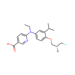 CCN(c1ccc(OC[C@@H](C)CF)c(C(C)C)c1)c1ccc(C(=O)O)cn1 ZINC000299851592