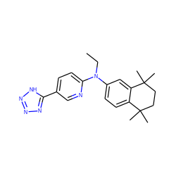 CCN(c1ccc2c(c1)C(C)(C)CCC2(C)C)c1ccc(-c2nnn[nH]2)cn1 ZINC000058584095