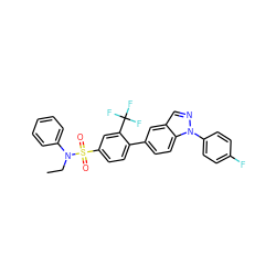 CCN(c1ccccc1)S(=O)(=O)c1ccc(-c2ccc3c(cnn3-c3ccc(F)cc3)c2)c(C(F)(F)F)c1 ZINC000049777732