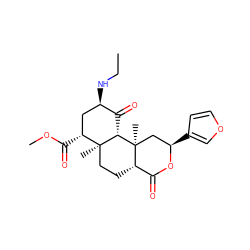 CCN[C@@H]1C[C@@H](C(=O)OC)[C@]2(C)CC[C@H]3C(=O)O[C@H](c4ccoc4)C[C@]3(C)[C@H]2C1=O ZINC000028525423