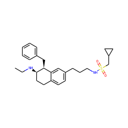 CCN[C@@H]1CCc2ccc(CCCNS(=O)(=O)CC3CC3)cc2[C@@H]1Cc1ccccc1 ZINC000088260961