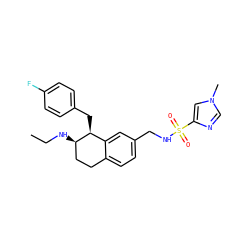 CCN[C@@H]1CCc2ccc(CNS(=O)(=O)c3cn(C)cn3)cc2[C@@H]1Cc1ccc(F)cc1 ZINC000142598794