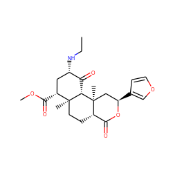 CCN[C@H]1C[C@@H](C(=O)OC)[C@]2(C)CC[C@H]3C(=O)O[C@H](c4ccoc4)C[C@]3(C)[C@H]2C1=O ZINC000036221626