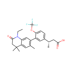 CCN1C(=O)CC(C)(C)c2cc(C)c(-c3cc([C@@H](C)CC(=O)O)ccc3OC(F)(F)F)cc21 ZINC000028952202