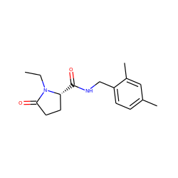 CCN1C(=O)CC[C@H]1C(=O)NCc1ccc(C)cc1C ZINC000095565699