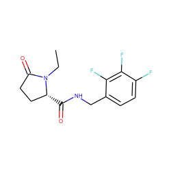 CCN1C(=O)CC[C@H]1C(=O)NCc1ccc(F)c(F)c1F ZINC000095565094