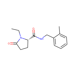 CCN1C(=O)CC[C@H]1C(=O)NCc1ccccc1C ZINC000095566065