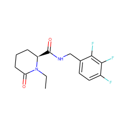 CCN1C(=O)CCC[C@H]1C(=O)NCc1ccc(F)c(F)c1F ZINC000095565224