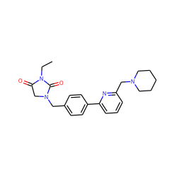 CCN1C(=O)CN(Cc2ccc(-c3cccc(CN4CCCCC4)n3)cc2)C1=O ZINC000072125026