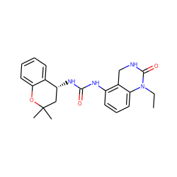 CCN1C(=O)NCc2c(NC(=O)N[C@@H]3CC(C)(C)Oc4ccccc43)cccc21 ZINC000144150646