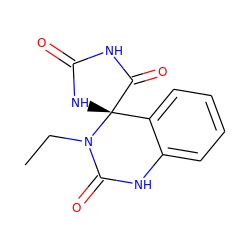 CCN1C(=O)Nc2ccccc2[C@]12NC(=O)NC2=O ZINC000001493227